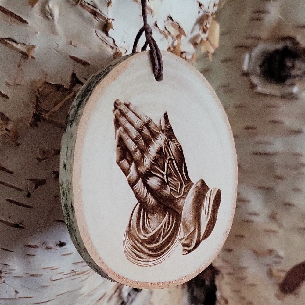 Wooden Prayer Hands Ornament